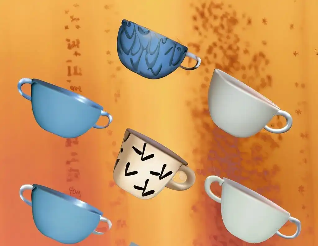 6 tablespoons to cups six cup are shown with orange background.