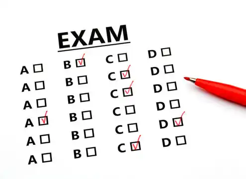 Examination answer sheet with the help of test grade calculator